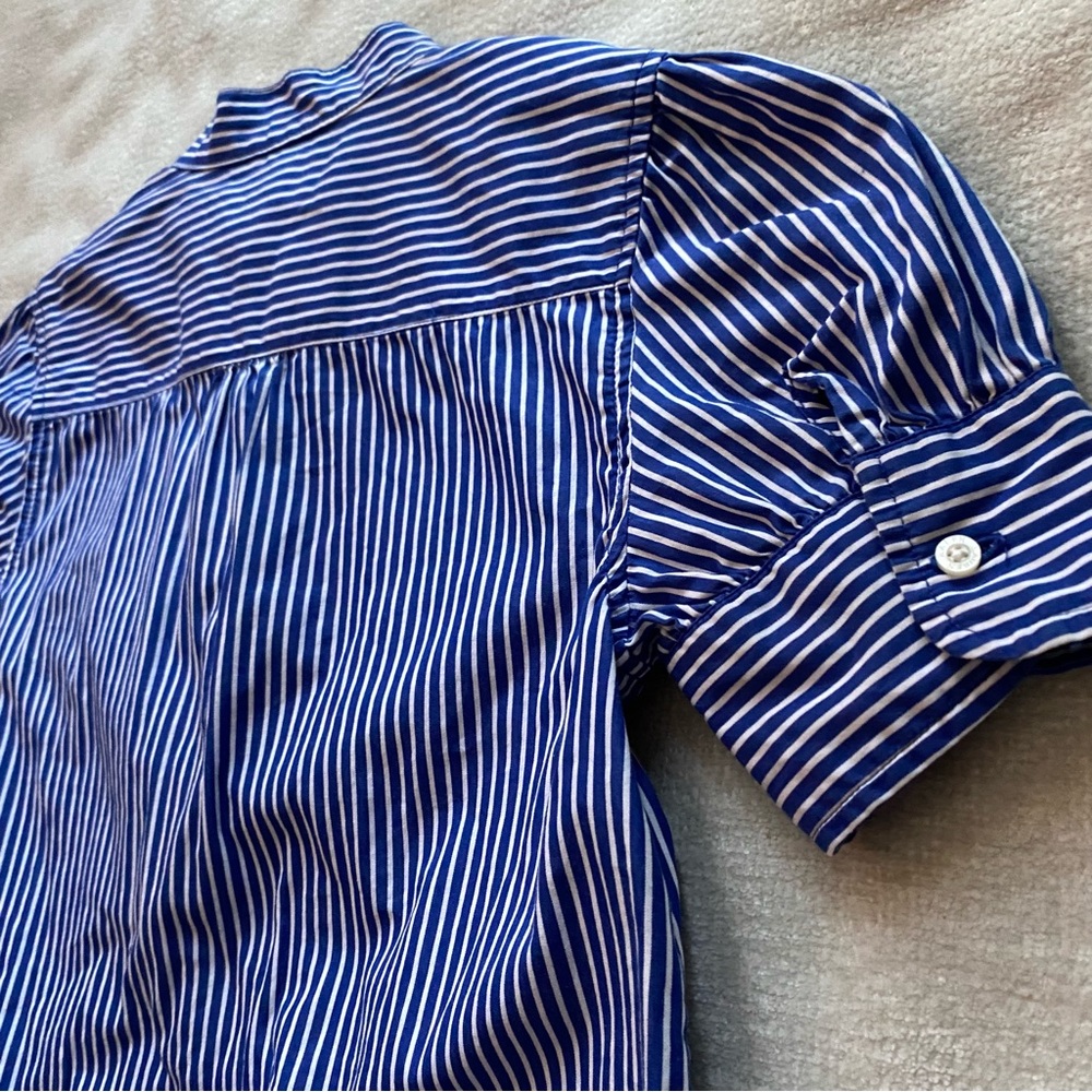 NWOT Girls 10 Ralph Lauren Kids Navy and White Striped Dress with Pockets - Picture 4 of 7